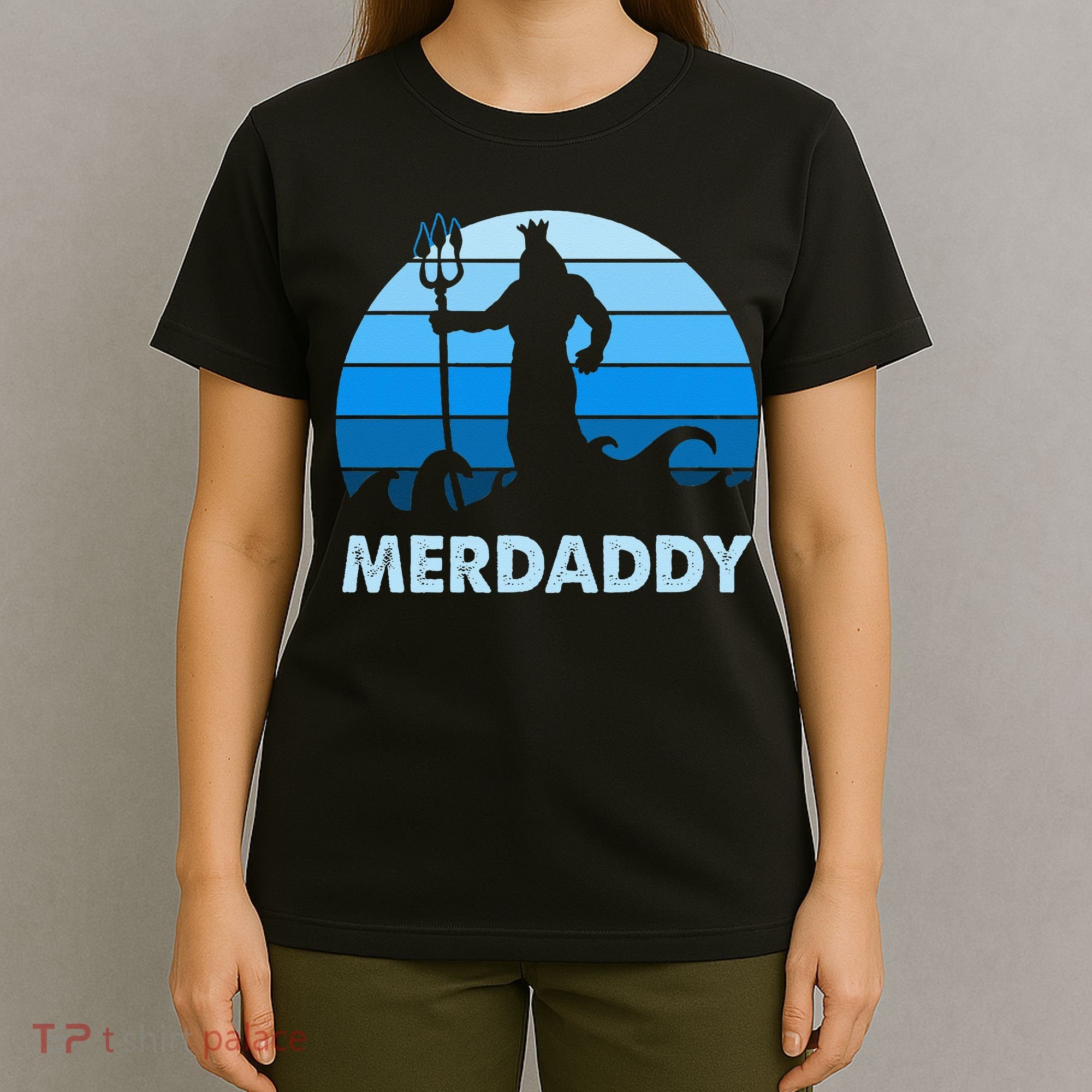 Merdaddy Mermaid Security Merman Daddy Fathers Day Swimmer T-Shirt