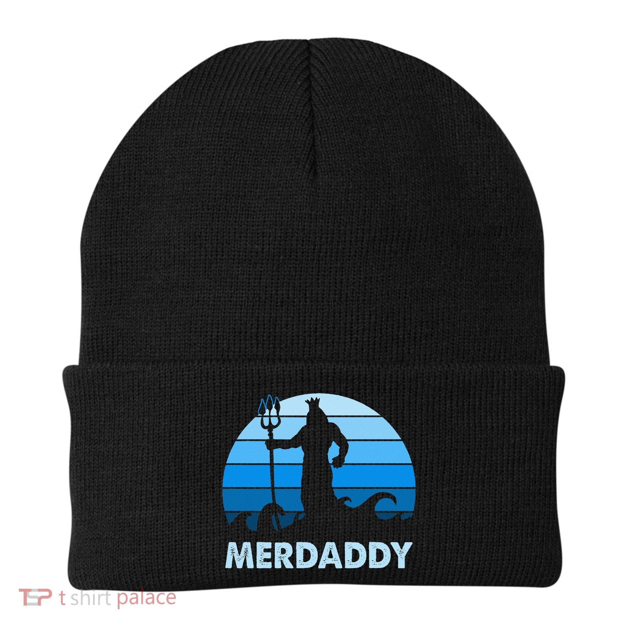 Merdaddy Mermaid Security Merman Daddy Fathers Day Swimmer Beanie
