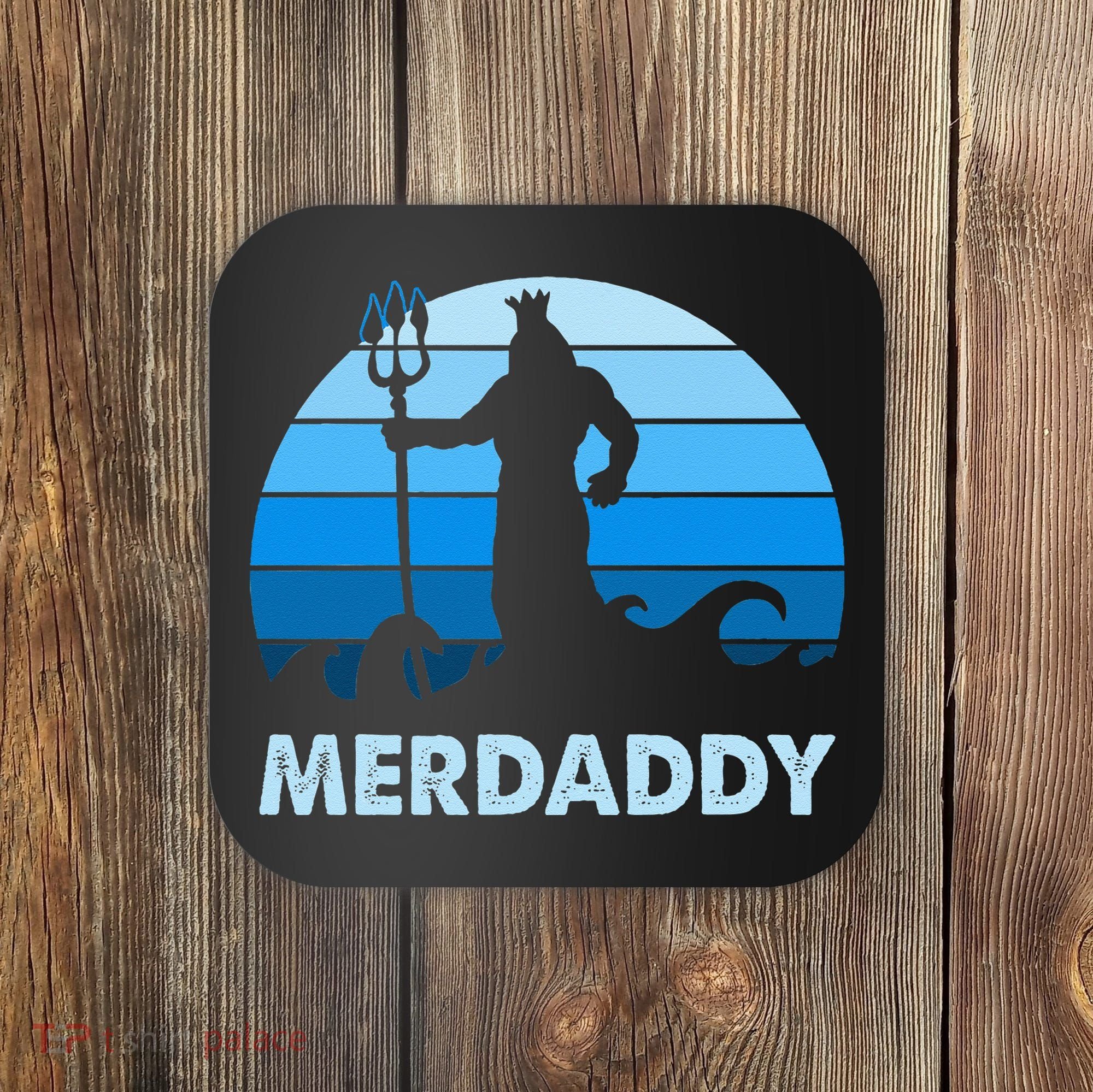 Merdaddy Mermaid Security Merman Daddy Fathers Day Swimmer Coaster