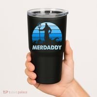 Merdaddy Mermaid Security Merman Daddy Fathers Day Swimmer Tumbler thumb 2