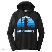 Merdaddy Mermaid Security Merman Daddy Fathers Day Swimmer Performance Fleece Hoodie thumb 0