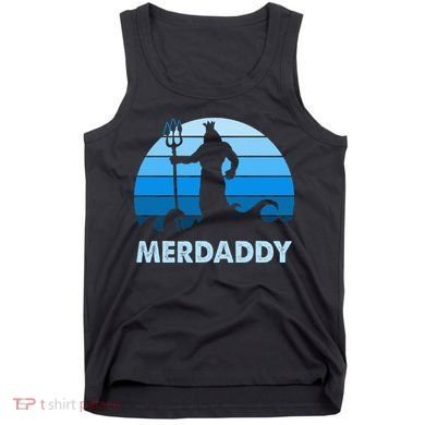 Merdaddy Mermaid Security Merman Daddy Fathers Day Swimmer Tank Top