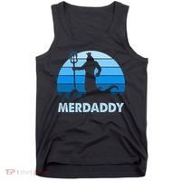 Merdaddy Mermaid Security Merman Daddy Fathers Day Swimmer Tank Top thumb 0