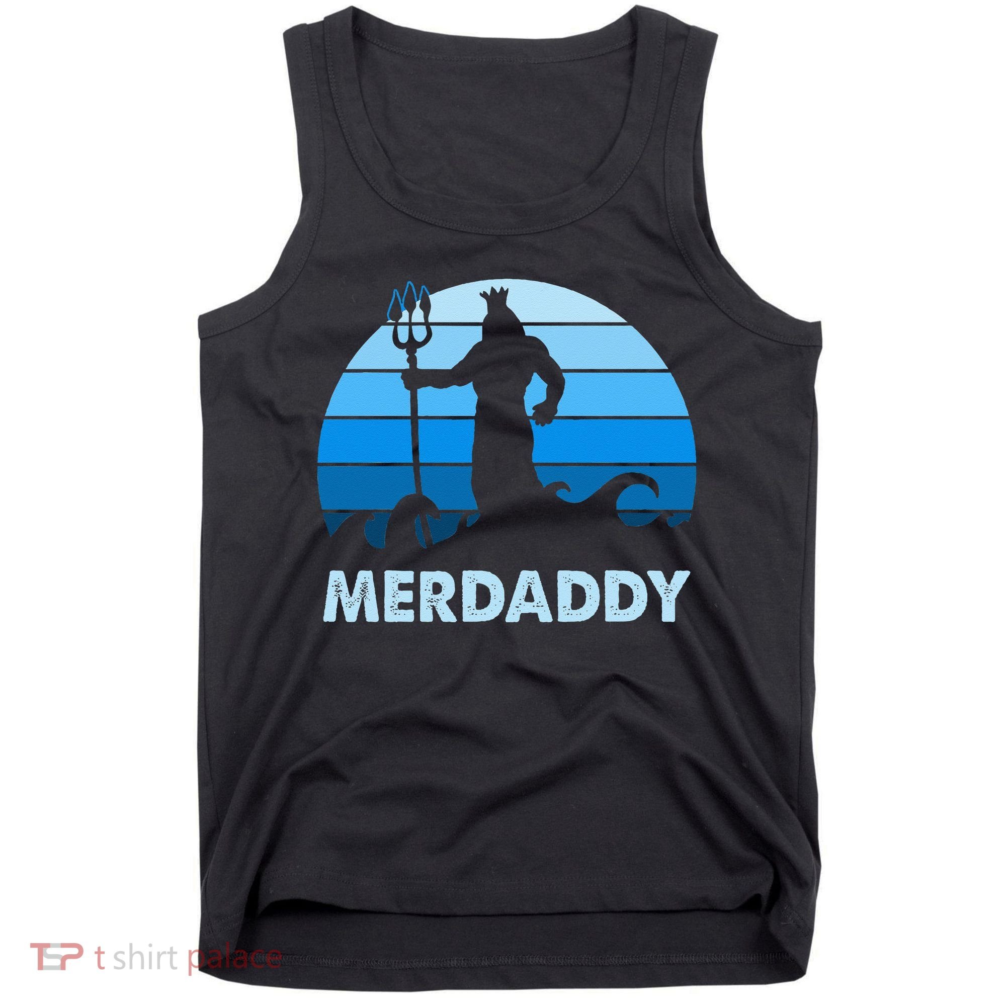 Merdaddy Mermaid Security Merman Daddy Fathers Day Swimmer Tank Top