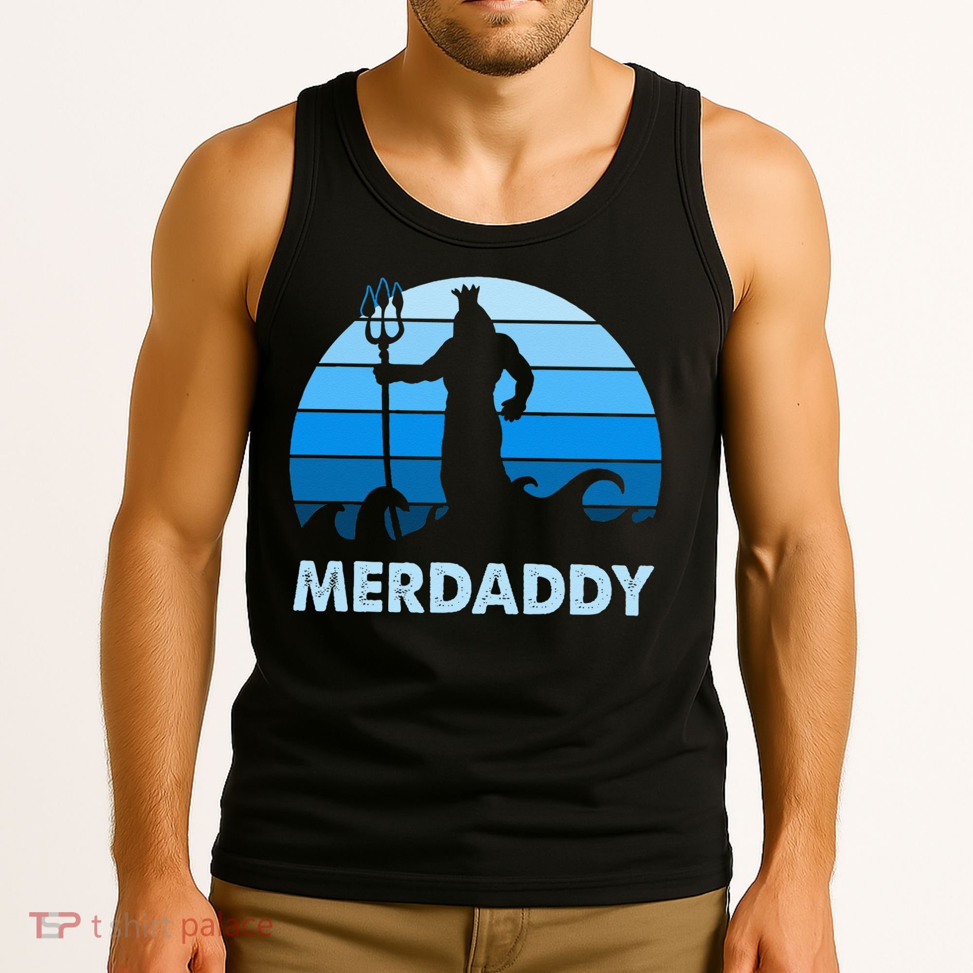 Merdaddy Mermaid Security Merman Daddy Fathers Day Swimmer Tank Top