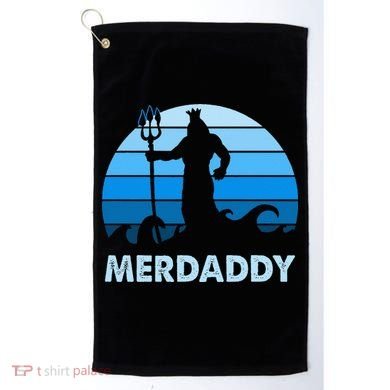 Merdaddy Mermaid Security Merman Daddy Fathers Day Swimmer Golf Towel
