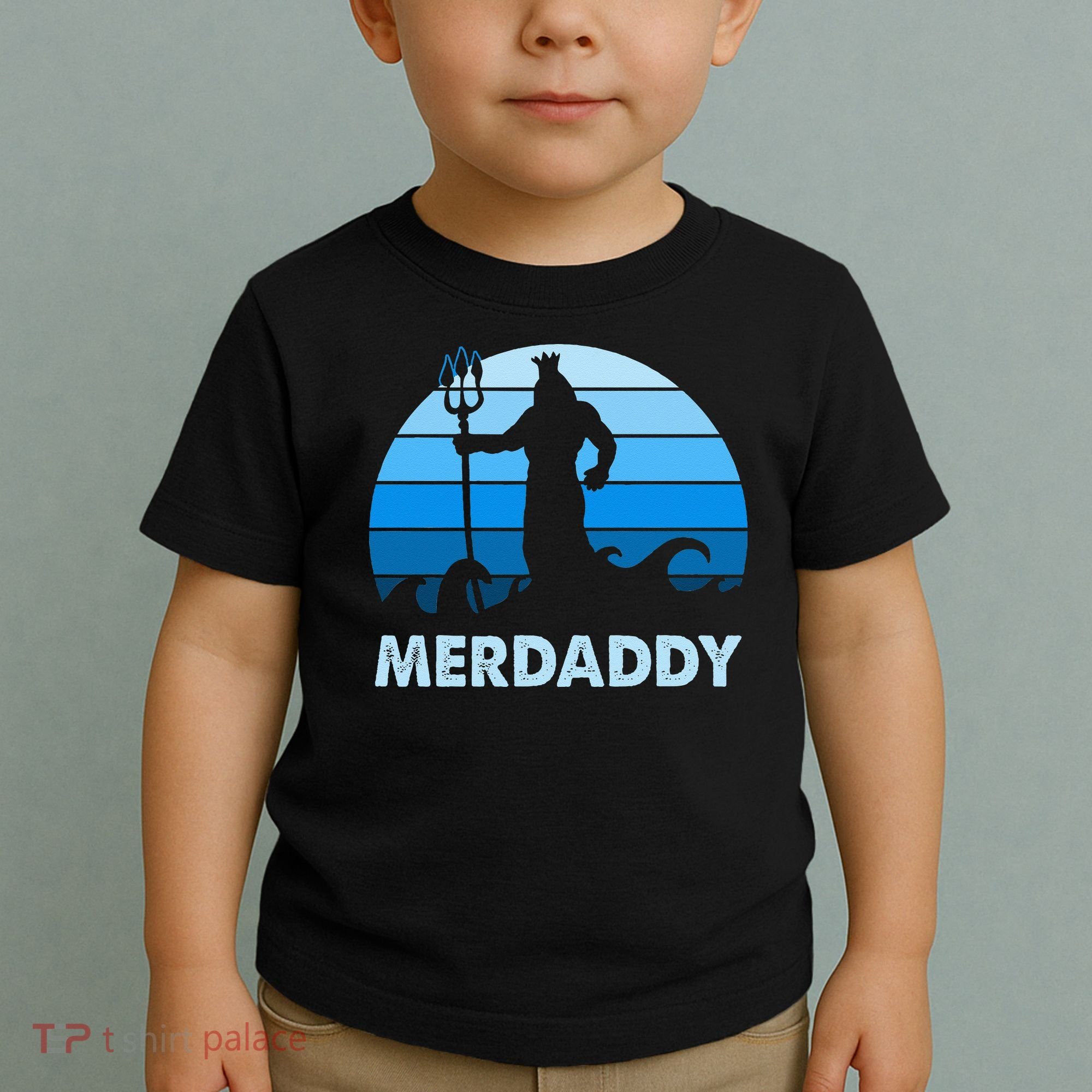 Merdaddy Mermaid Security Merman Daddy Fathers Day Swimmer Toddler T-Shirt