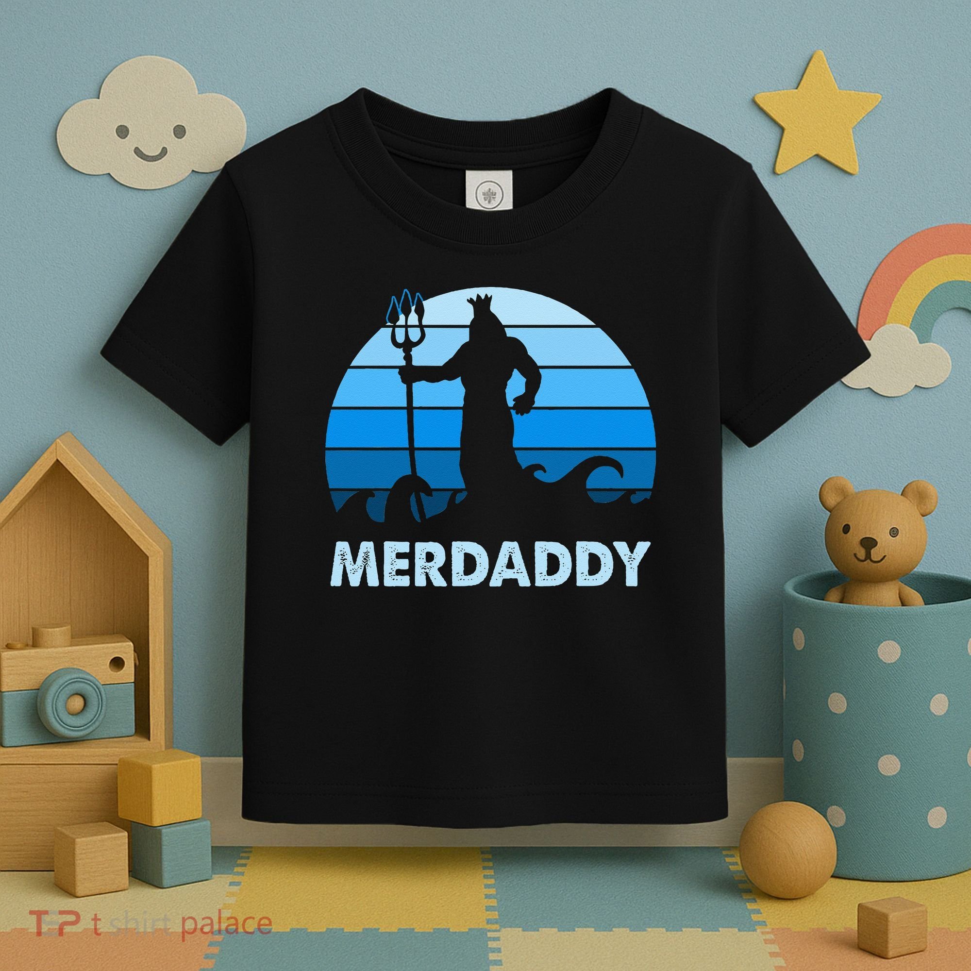 Merdaddy Mermaid Security Merman Daddy Fathers Day Swimmer Toddler T-Shirt