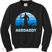 Merdaddy Mermaid Security Merman Daddy Fathers Day Swimmer Kids Sweatshirt thumb 0