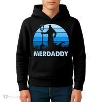 Merdaddy Mermaid Security Merman Daddy Fathers Day Swimmer Kids Hoodie thumb 4