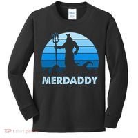Merdaddy Mermaid Security Merman Daddy Fathers Day Swimmer Kids Long Sleeve Shirt thumb 0