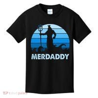 Merdaddy Mermaid Security Merman Daddy Fathers Day Swimmer Kids T-Shirt thumb 0