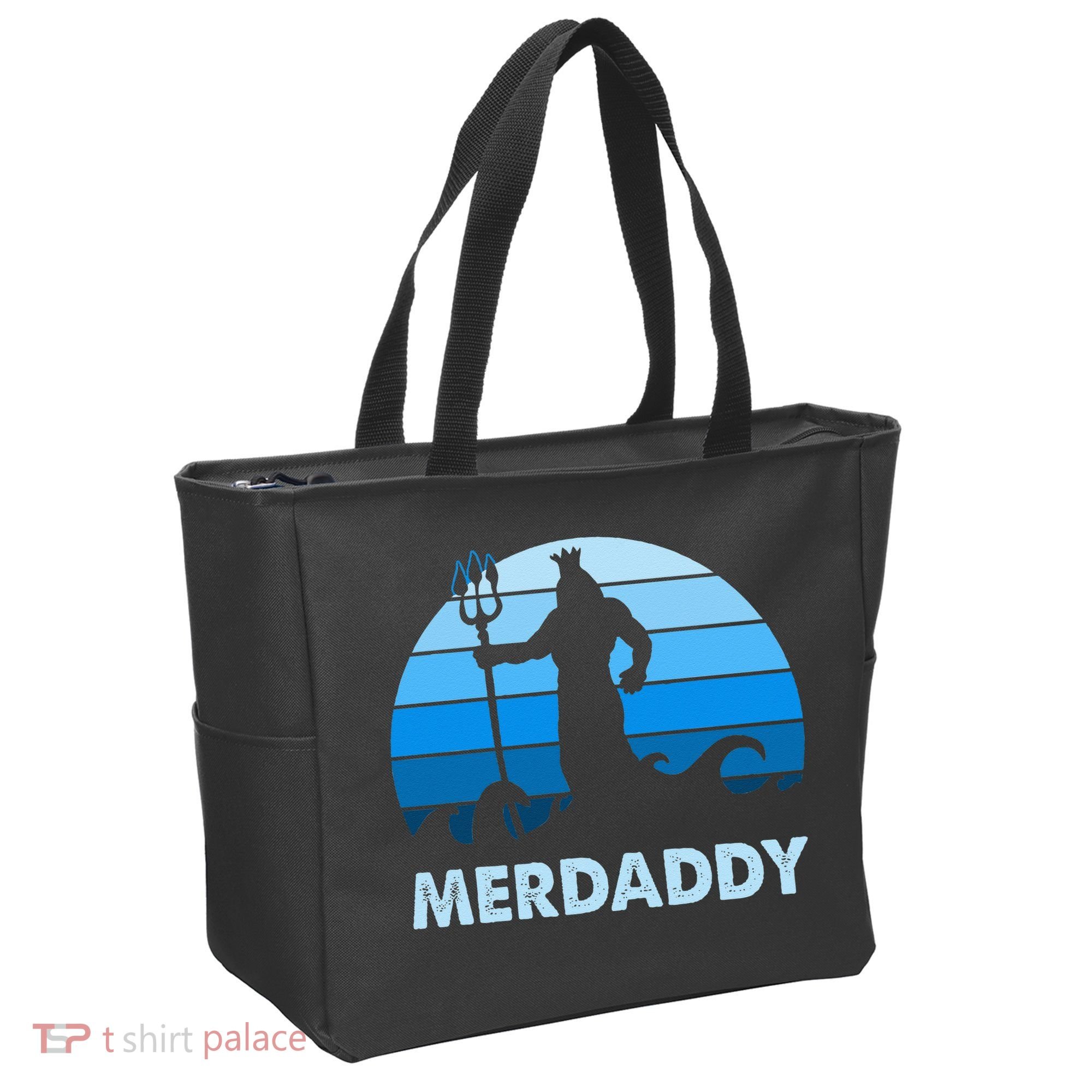 Merdaddy Mermaid Security Merman Daddy Fathers Day Swimmer Tote Bag