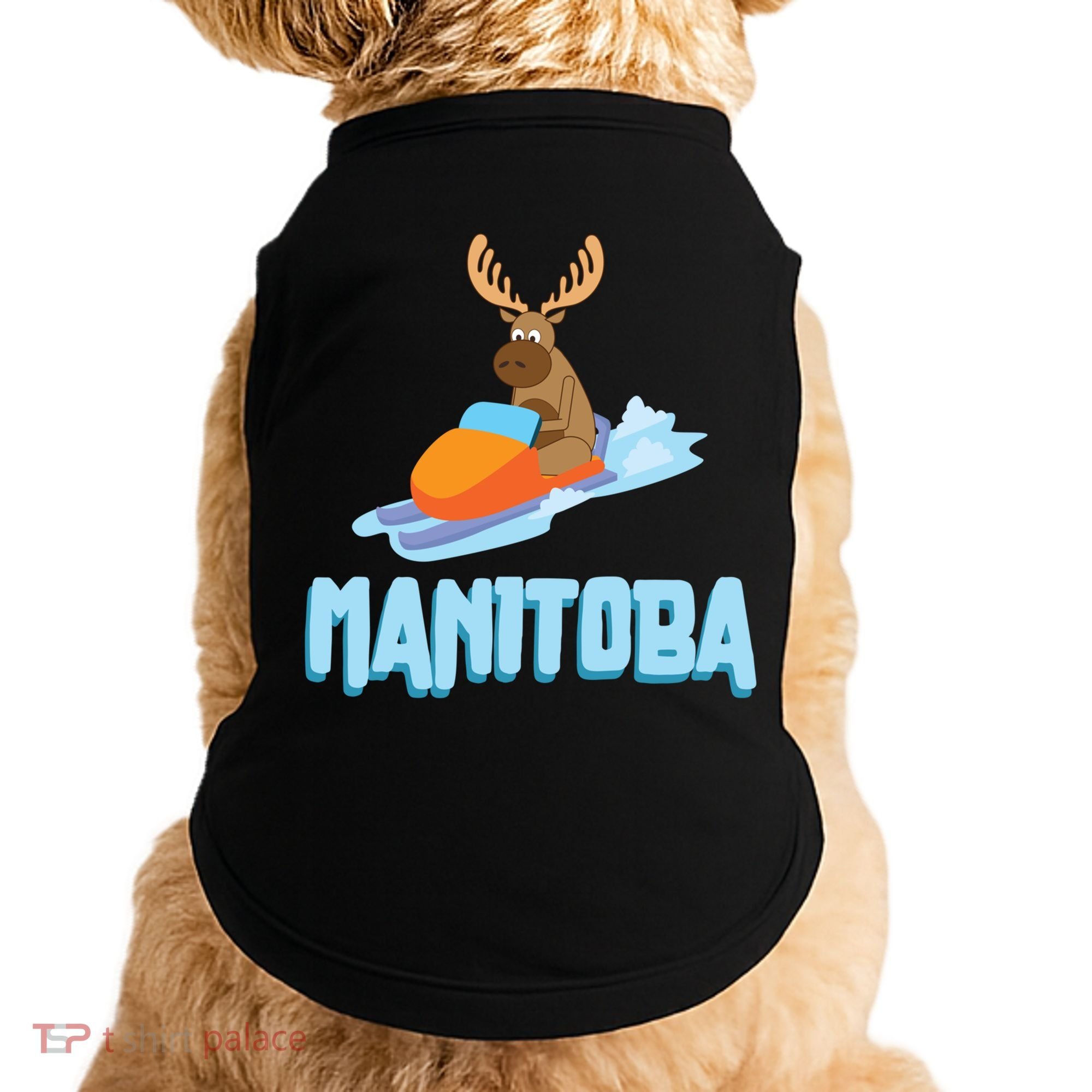 Manitoba Moose Snowmobile Sled Gift For Riders Great Gift Doggie Tank