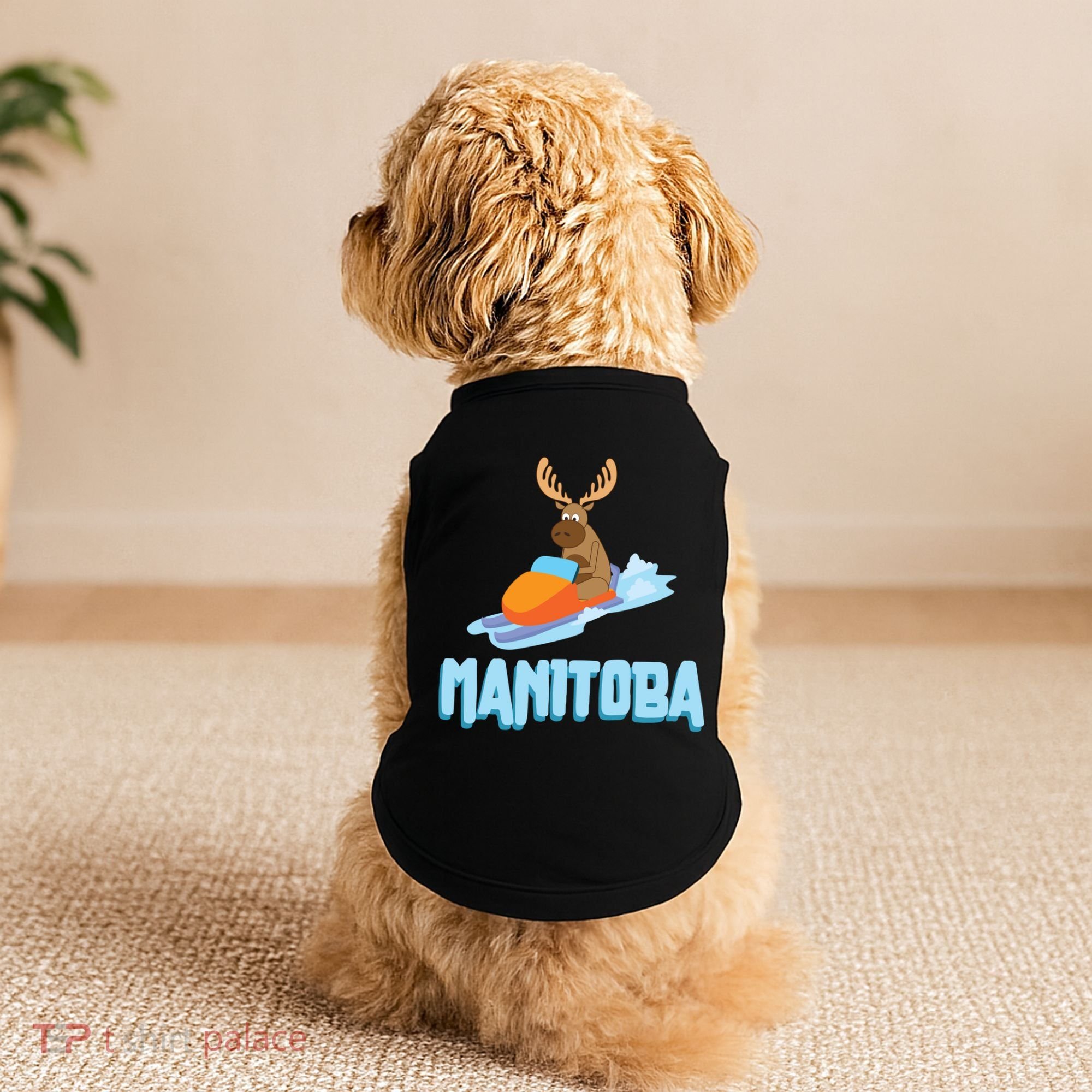 Manitoba Moose Snowmobile Sled Gift For Riders Great Gift Doggie Tank