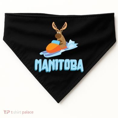 Manitoba Moose Snowmobile Sled Gift For Riders Great Gift USA-Made Doggie Bandana