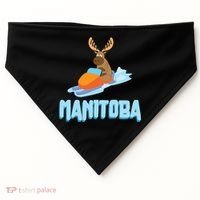 Manitoba Moose Snowmobile Sled Gift For Riders Great Gift USA-Made Doggie Bandana thumb 0