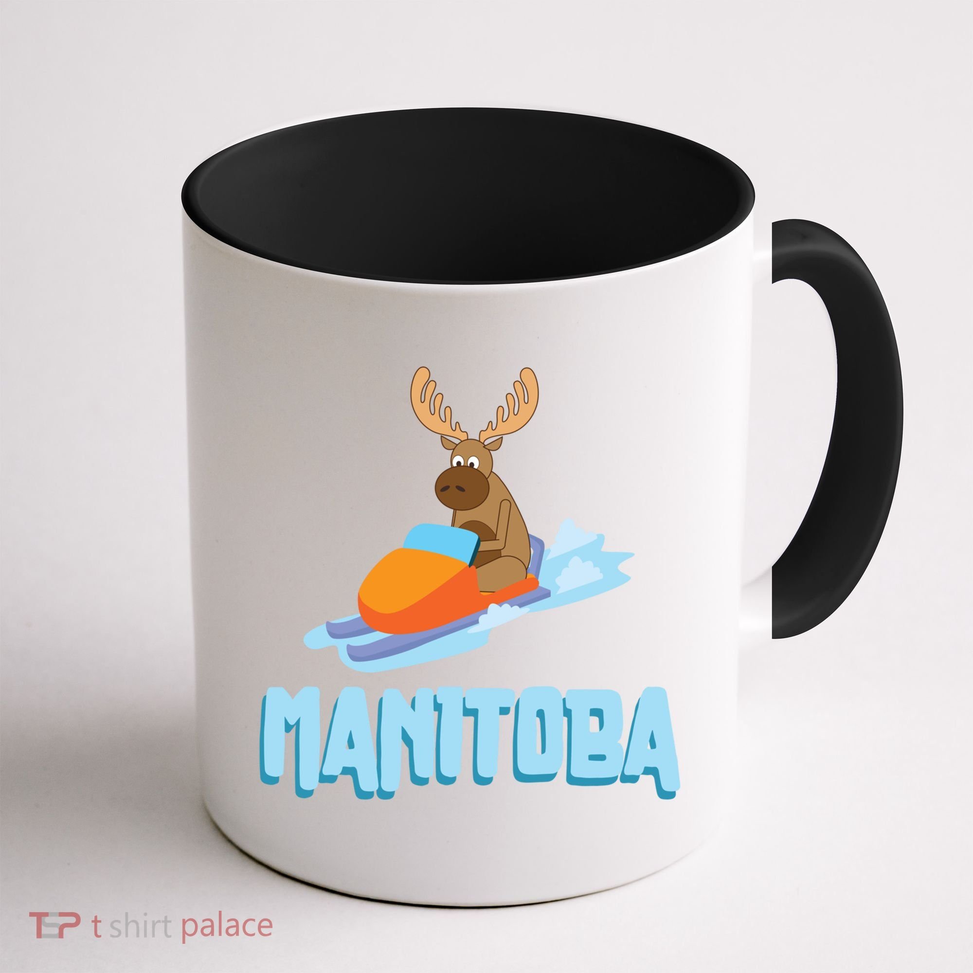 Manitoba Moose Snowmobile Sled Gift For Riders Great Gift Coffee Mug