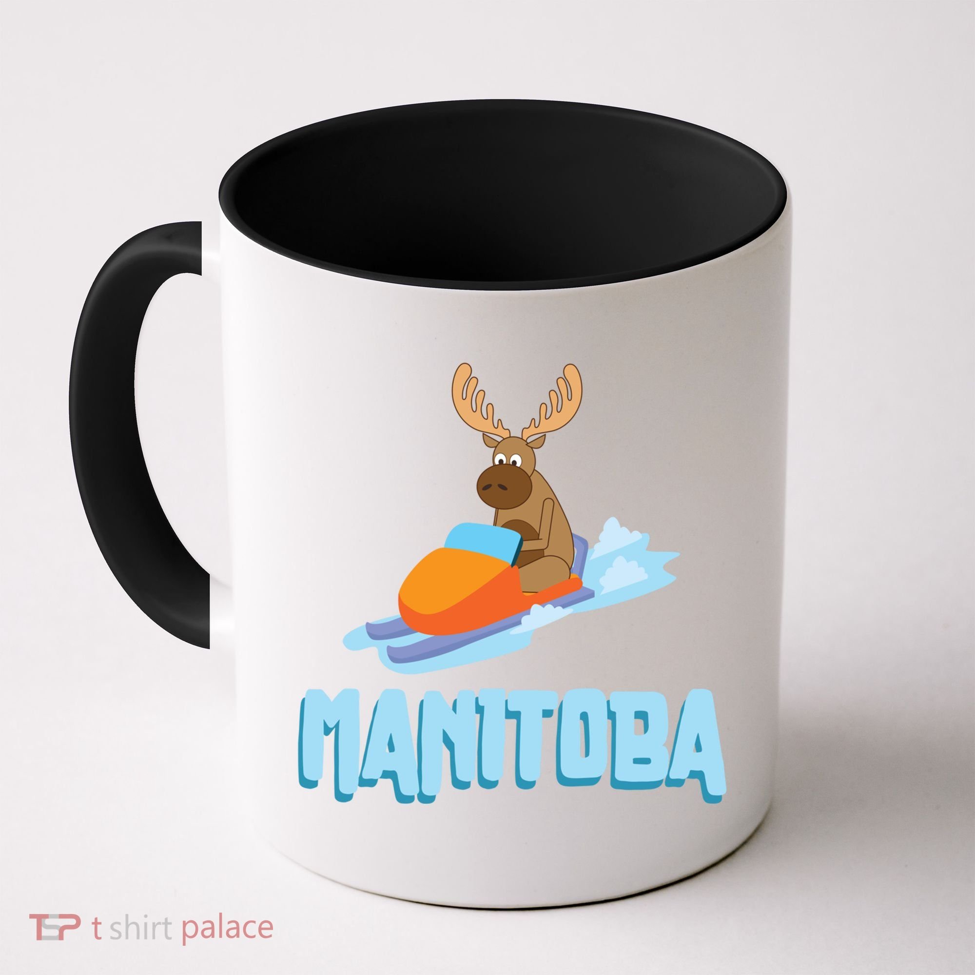 Manitoba Moose Snowmobile Sled Gift For Riders Great Gift Coffee Mug
