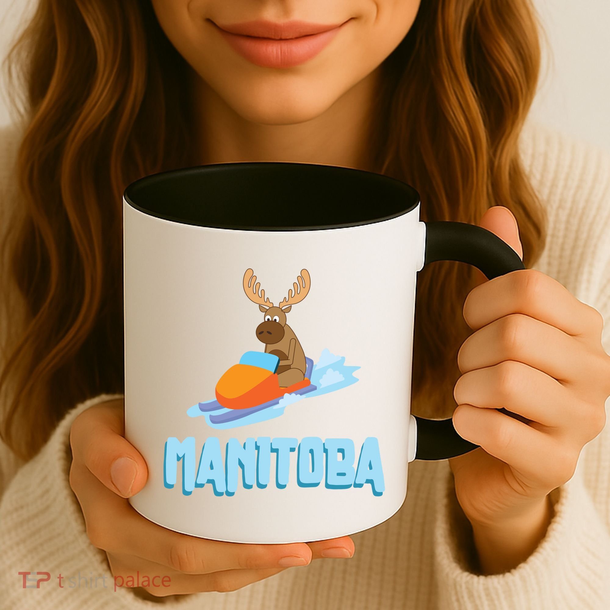 Manitoba Moose Snowmobile Sled Gift For Riders Great Gift Coffee Mug