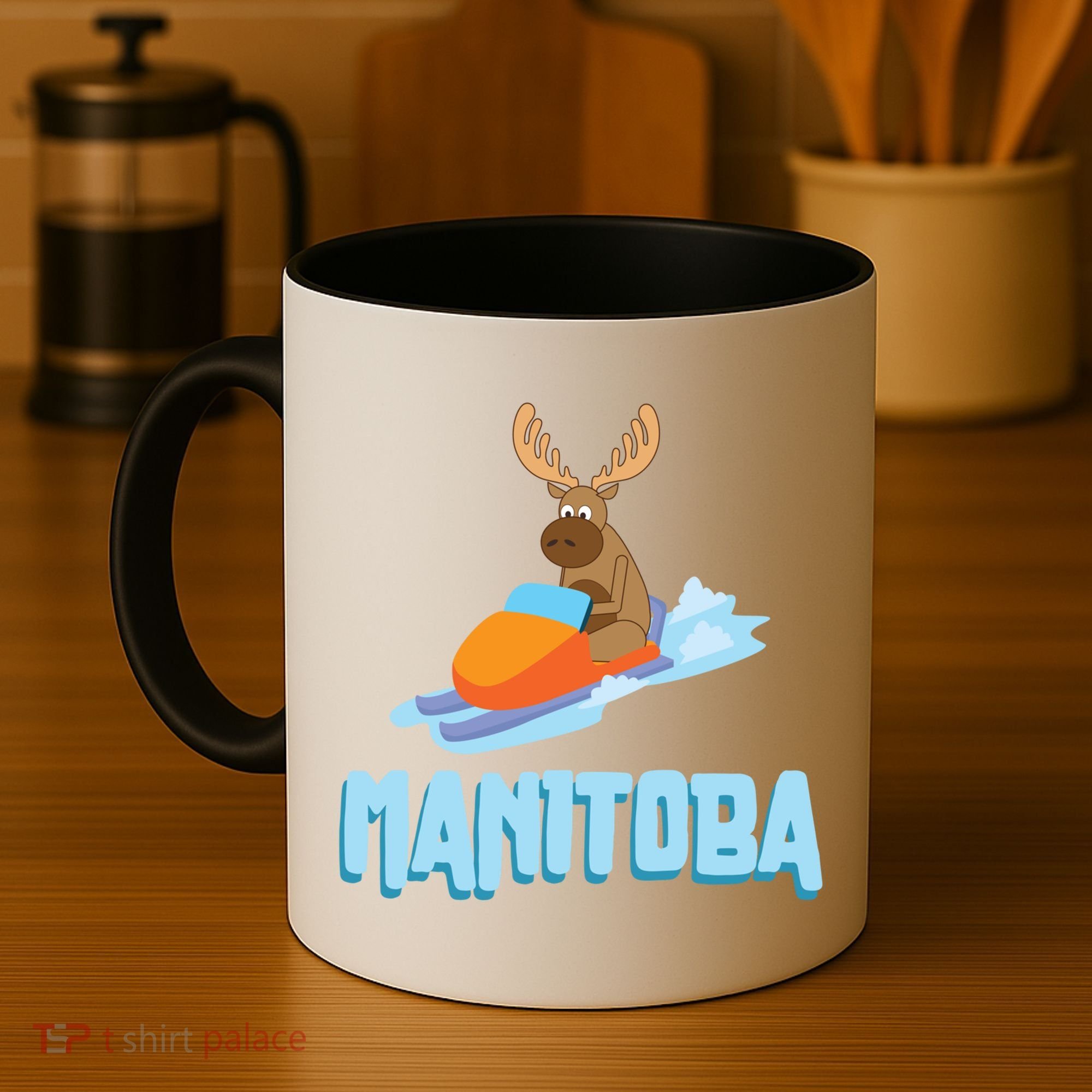 Manitoba Moose Snowmobile Sled Gift For Riders Great Gift Coffee Mug