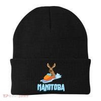 Manitoba Moose Snowmobile Sled Gift For Riders Great Gift Beanie thumb 0