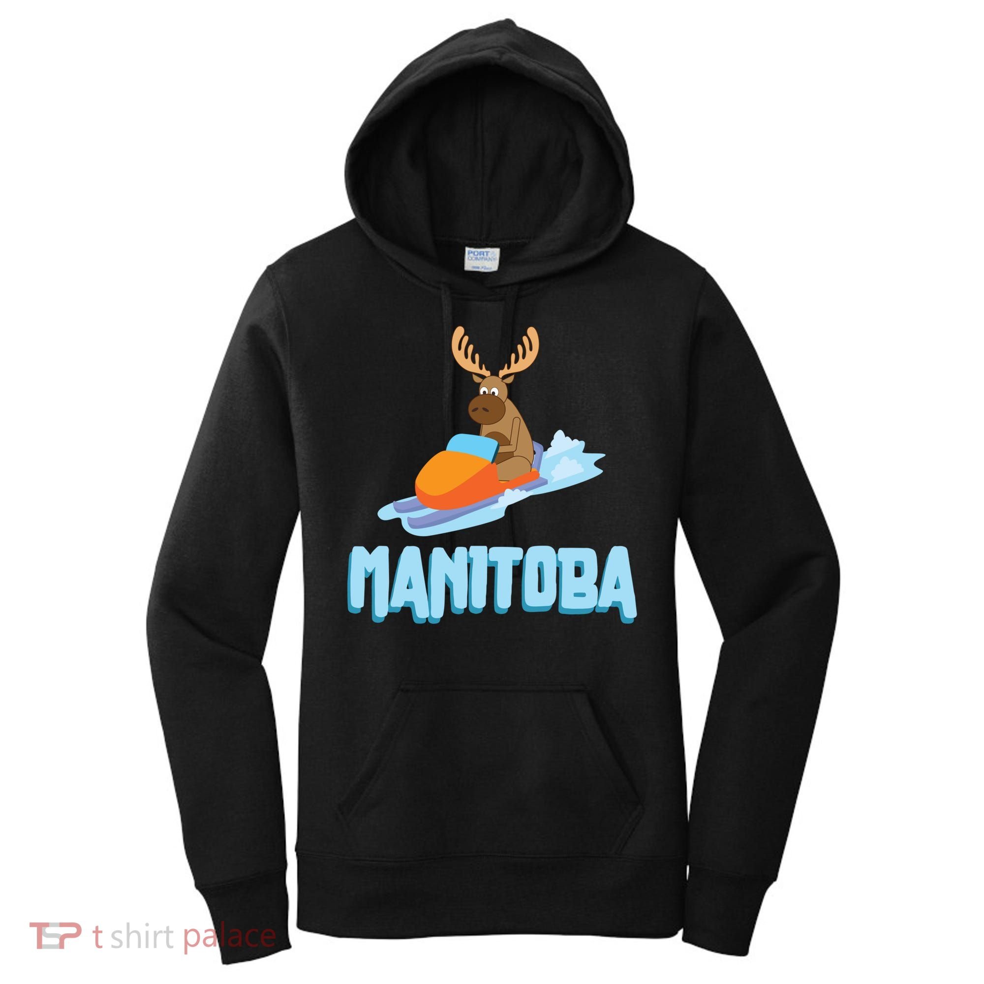 Manitoba Moose Snowmobile Sled Gift For Riders Great Gift Women's Hoodie