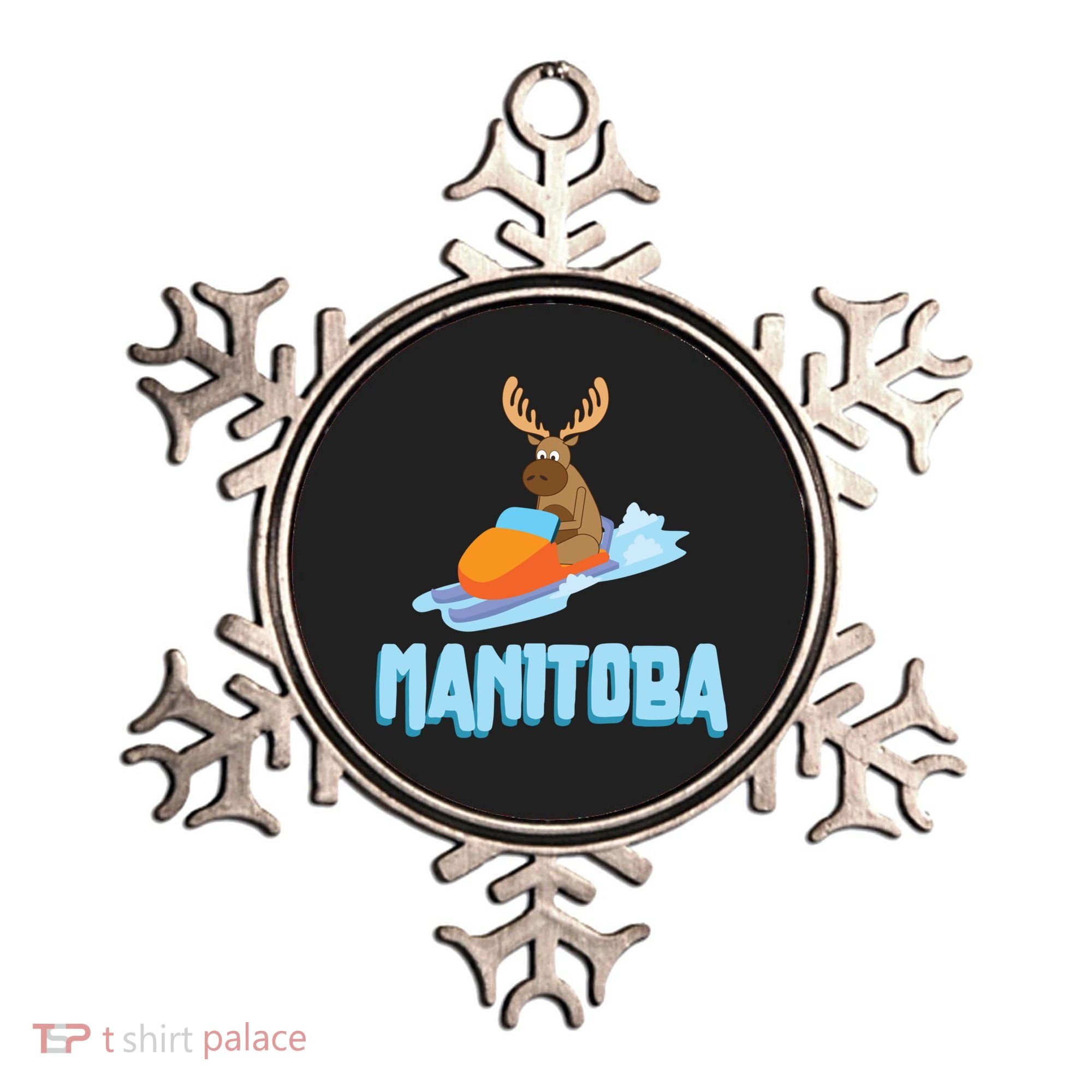 Manitoba Moose Snowmobile Sled Gift For Riders Great Gift Ornament