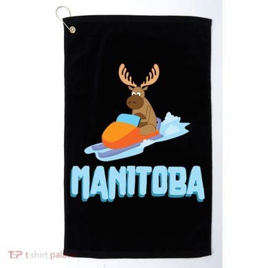 Manitoba Moose Snowmobile Sled Gift For Riders Great Gift Golf Towel