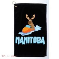 Manitoba Moose Snowmobile Sled Gift For Riders Great Gift Golf Towel thumb 0