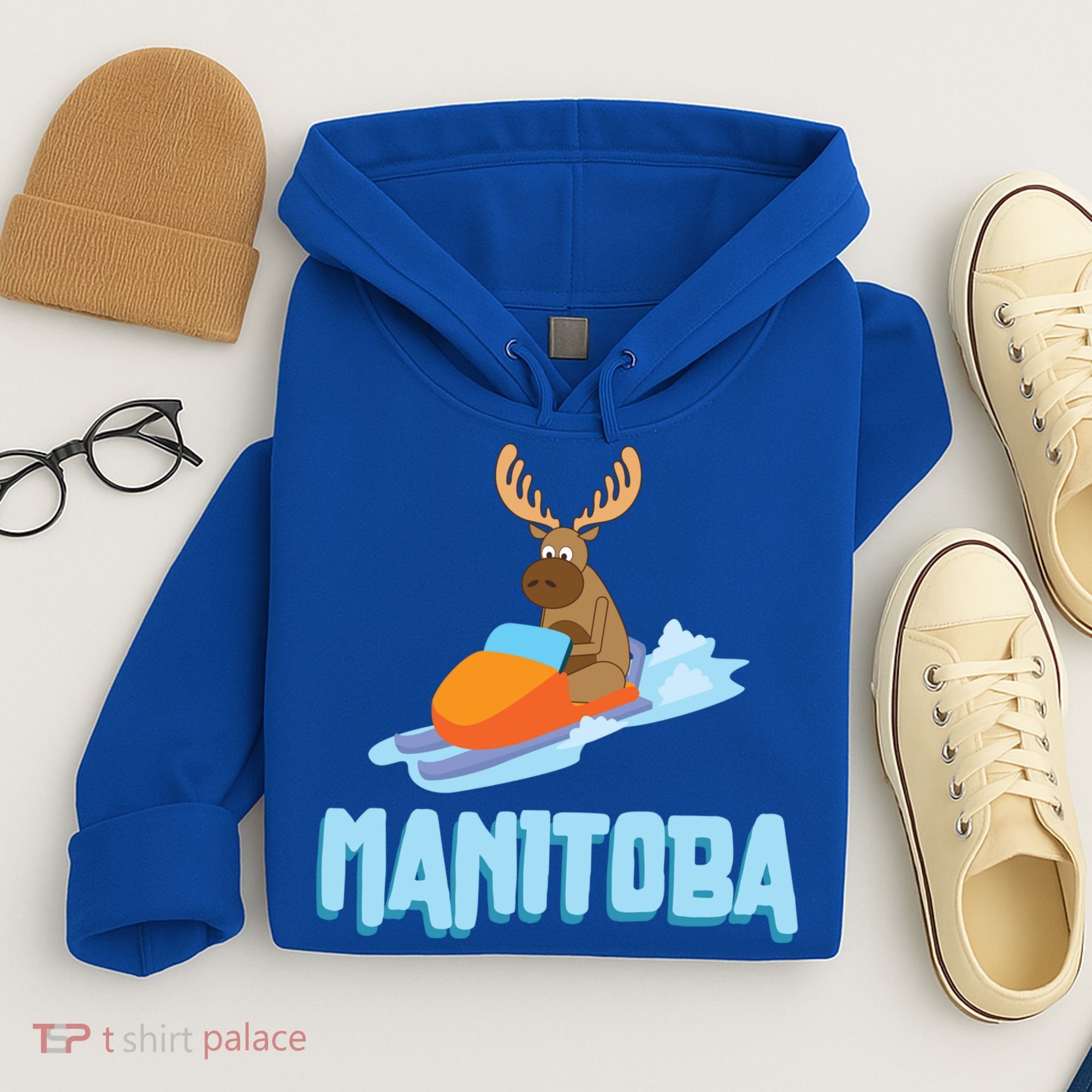 Manitoba Moose Snowmobile Sled Gift For Riders Great Gift Hoodie