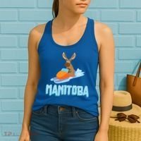 Manitoba Moose Snowmobile Sled Gift For Riders Great Gift Women's Tank Top thumb 2
