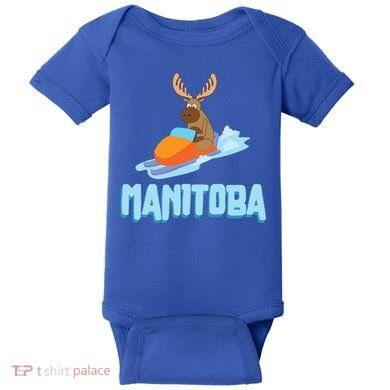 Manitoba Moose Snowmobile Sled Gift For Riders Great Gift Baby Bodysuit