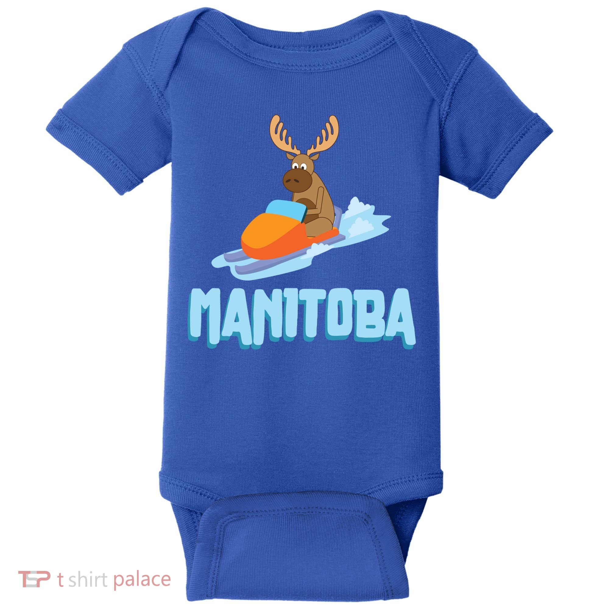 Manitoba Moose Snowmobile Sled Gift For Riders Great Gift Baby Bodysuit