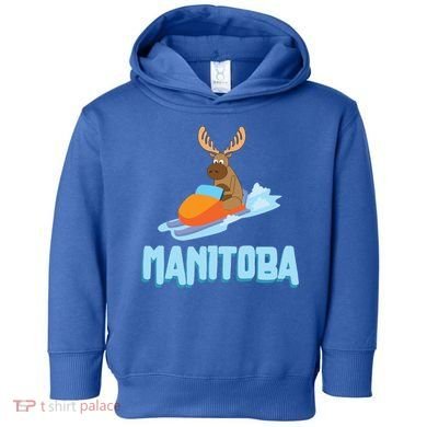 Manitoba Moose Snowmobile Sled Gift For Riders Great Gift Toddler Hoodie