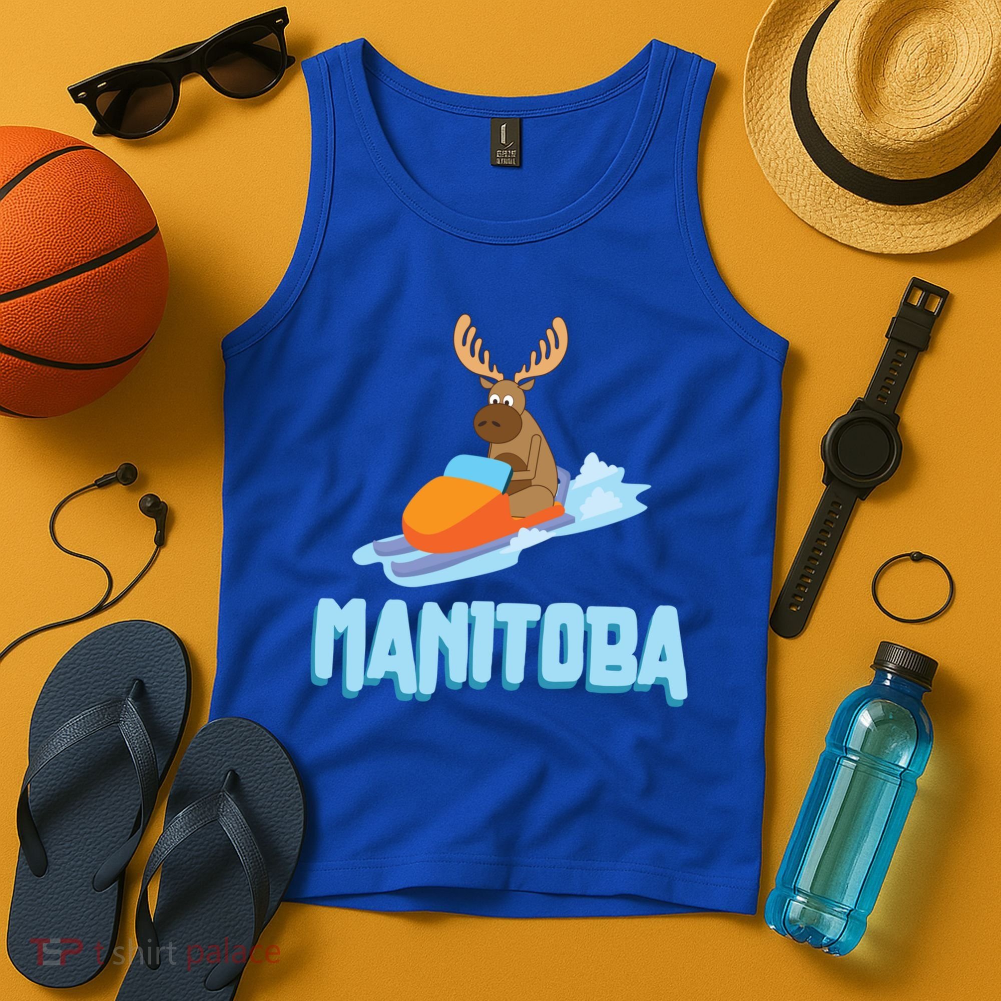 Manitoba Moose Snowmobile Sled Gift For Riders Great Gift Tank Top