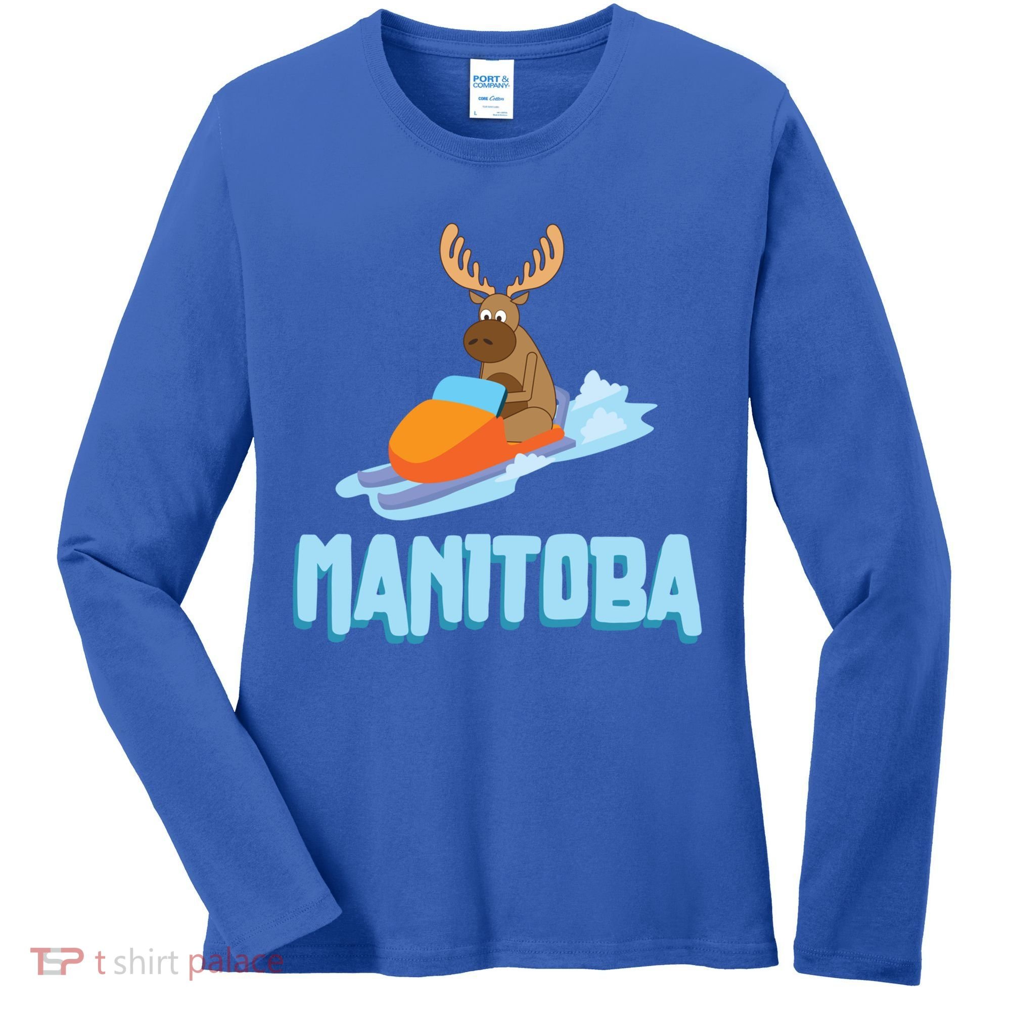 Manitoba Moose Snowmobile Sled Gift For Riders Great Gift Women's Long Sleeve Shirt