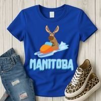 Manitoba Moose Snowmobile Sled Gift For Riders Great Gift Women's T-Shirt thumb 3