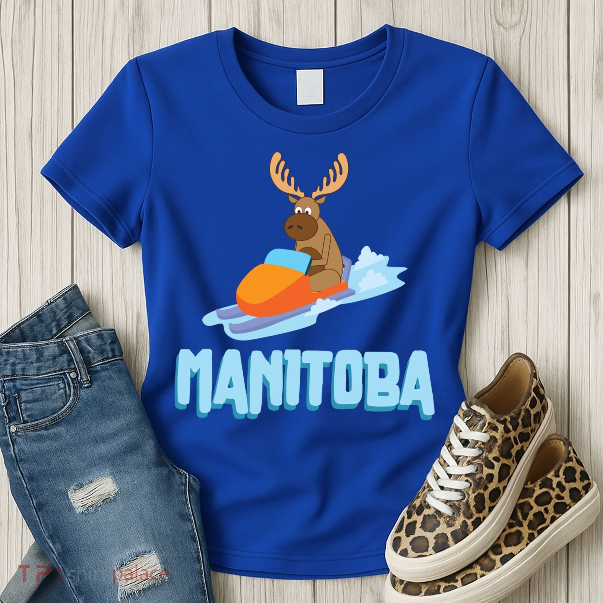Manitoba Moose Snowmobile Sled Gift For Riders Great Gift Women's T-Shirt