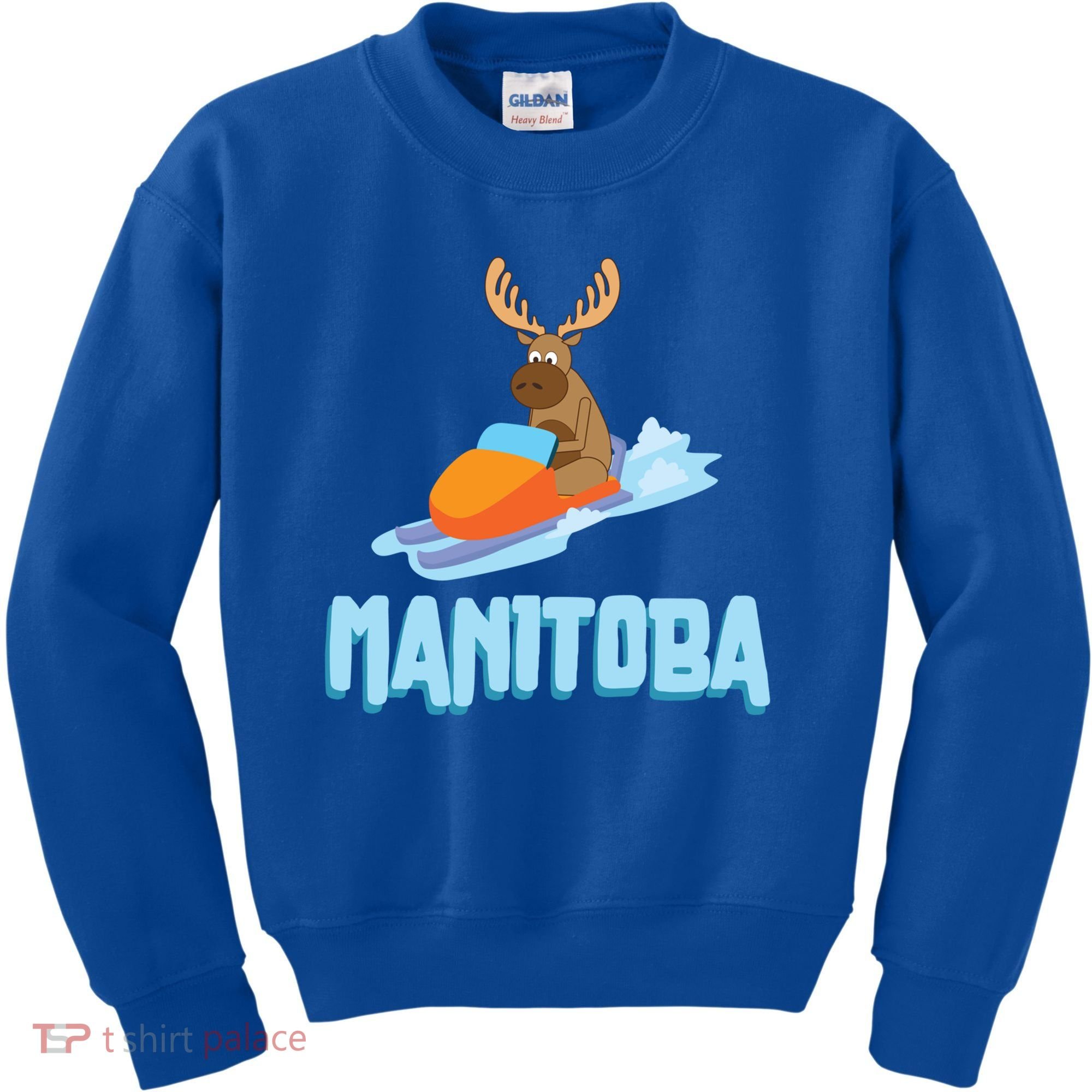 Manitoba Moose Snowmobile Sled Gift For Riders Great Gift Kids Sweatshirt