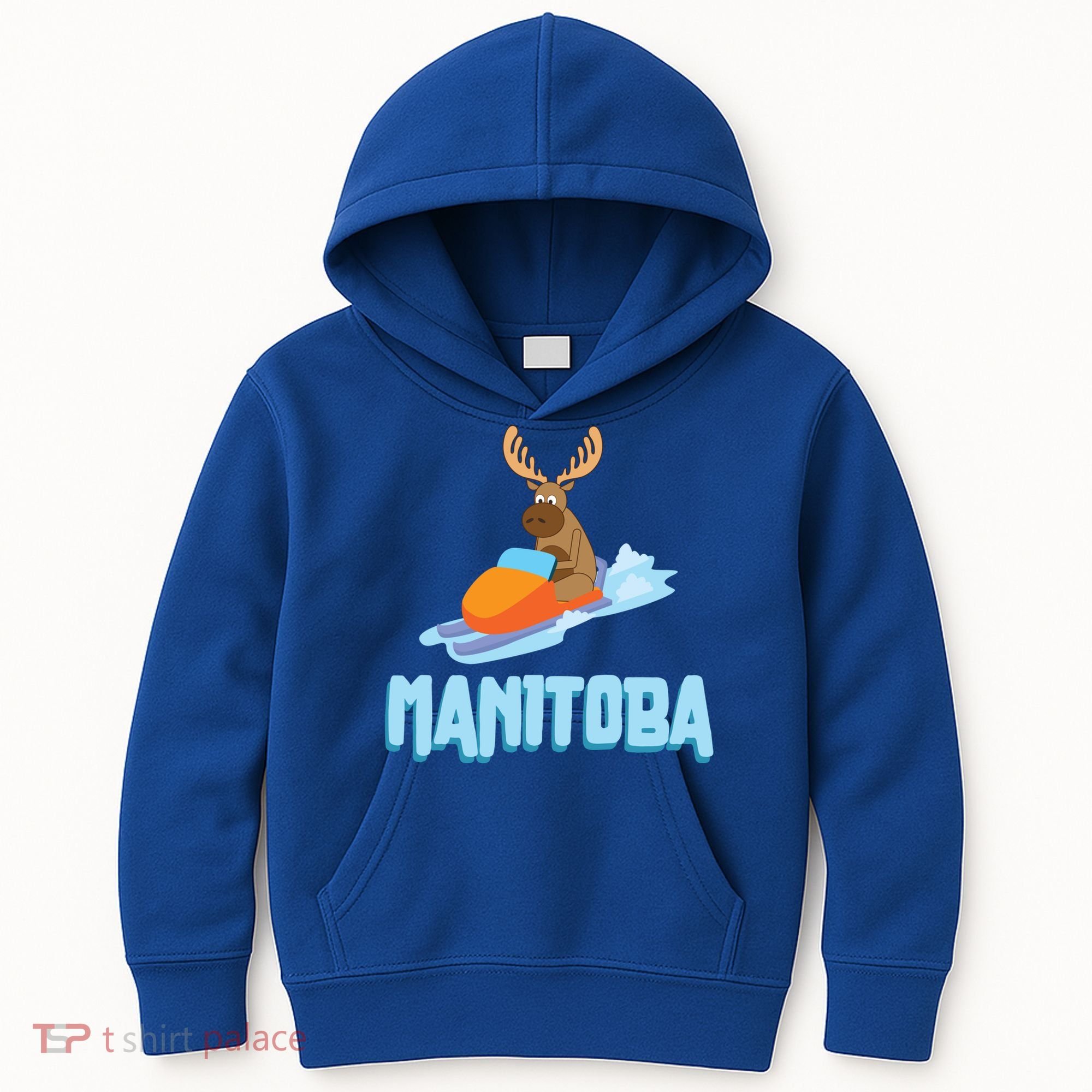 Manitoba Moose Snowmobile Sled Gift For Riders Great Gift Kids Hoodie