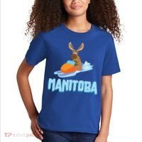 Manitoba Moose Snowmobile Sled Gift For Riders Great Gift Kids T-Shirt thumb 2