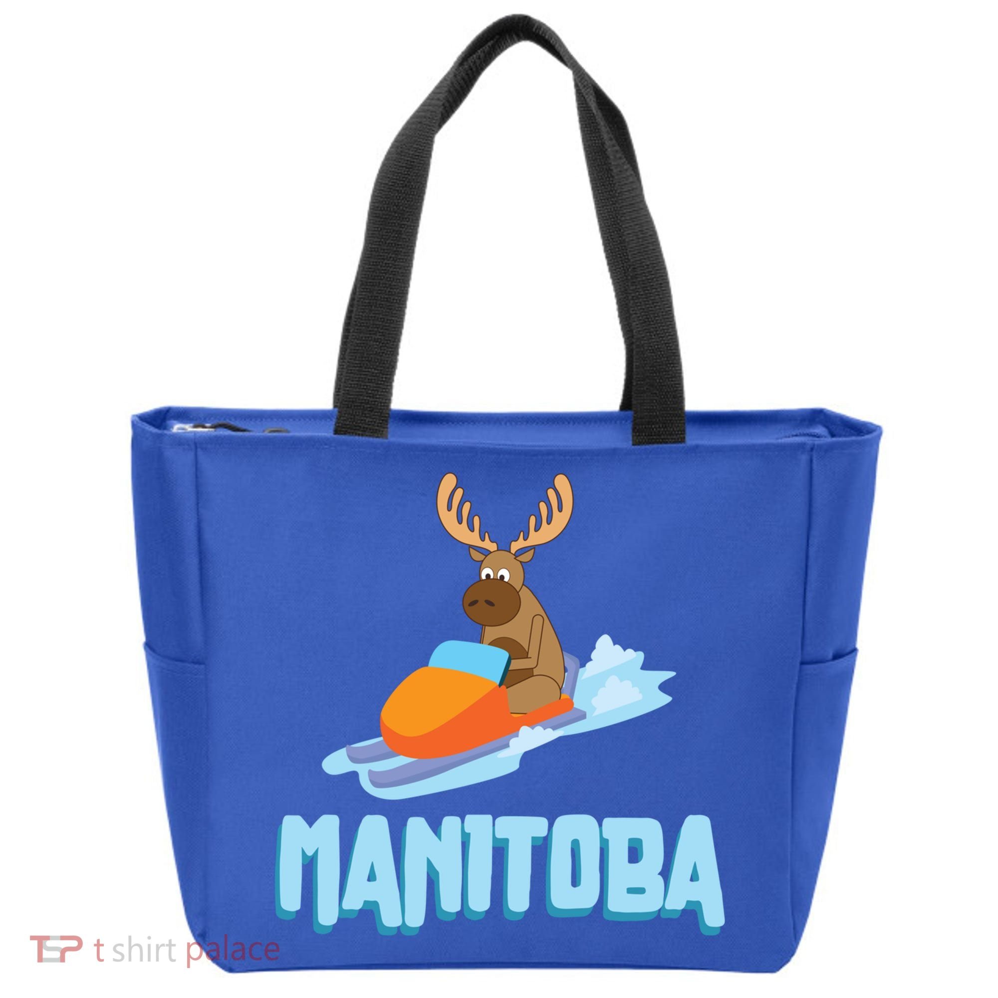 Manitoba Moose Snowmobile Sled Gift For Riders Great Gift Tote Bag