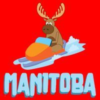 Manitoba Moose Snowmobile Sled Gift For Riders Great Gift Santa Hat thumb 1