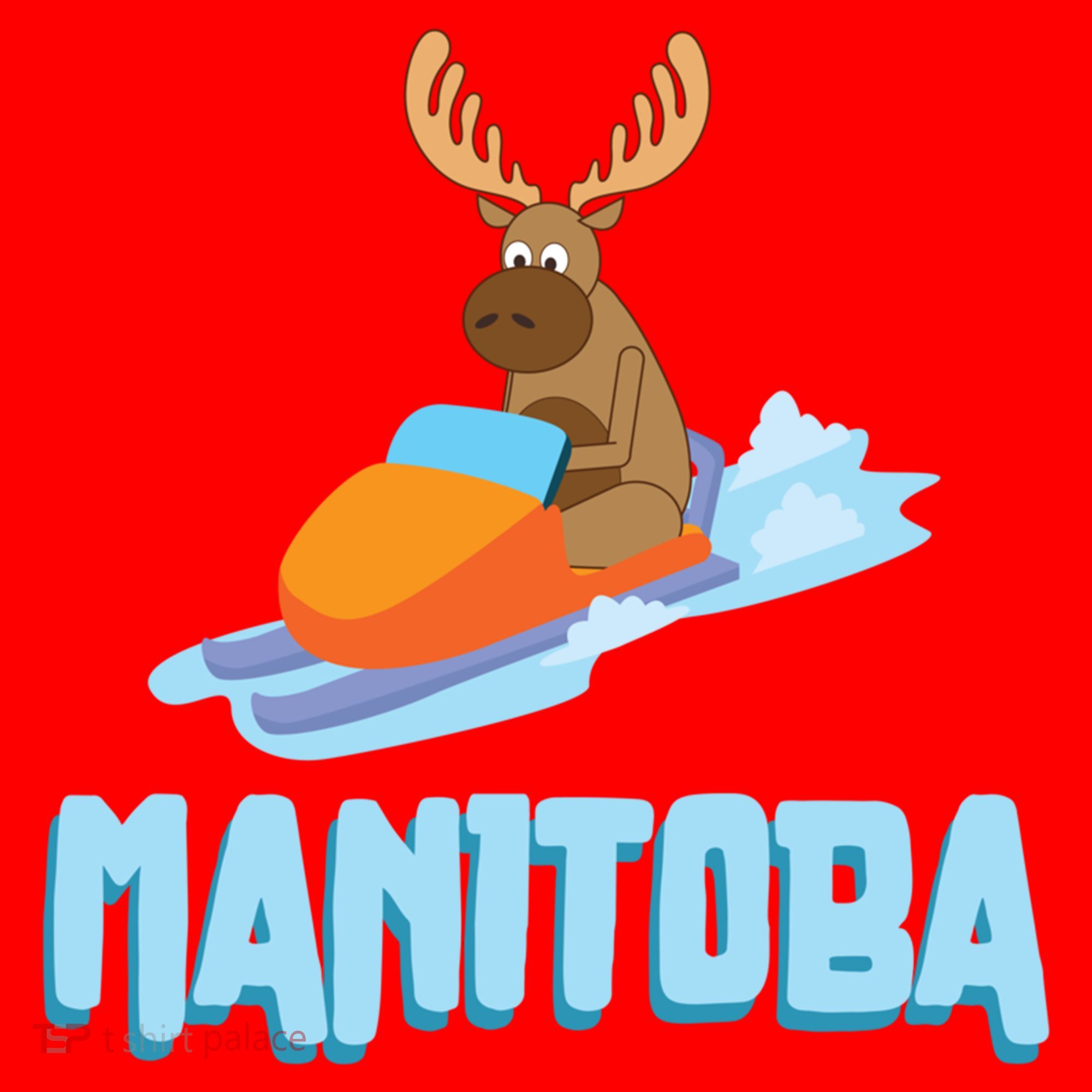 Manitoba Moose Snowmobile Sled Gift For Riders Great Gift Santa Hat