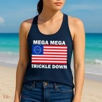 Mega Mega Trickle Down USA 1776 Flag Patriot Women's Tank Top thumb 2