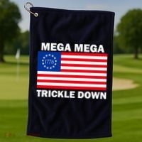 Mega Mega Trickle Down USA 1776 Flag Patriot Golf Towel thumb 1