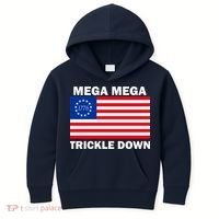 Mega Mega Trickle Down USA 1776 Flag Patriot Kids Hoodie thumb 0