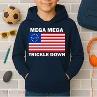 Mega Mega Trickle Down USA 1776 Flag Patriot Kids Hoodie thumb 2