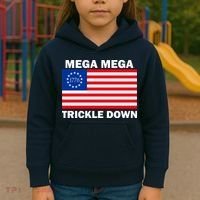 Mega Mega Trickle Down USA 1776 Flag Patriot Kids Hoodie thumb 3